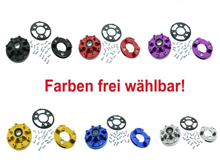 PZ-CNC Hinterradmitnehmer 8 Schraubpunkte SET inkl. Teilegutachten vers. Farben