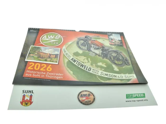 Kalender AWO 2026 Historische Zweiräder aus Suhl