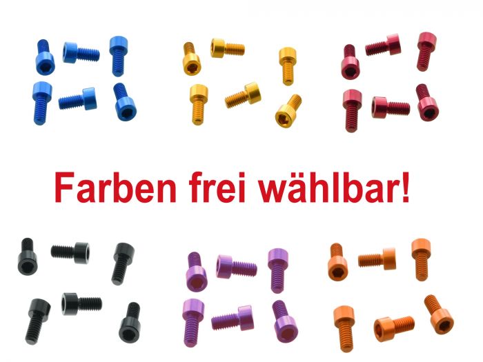 Schraubensatz ELOXIERT Simson S50 S51 S70 Schutzblech hinten Sitzbank Innensechskant verschieden Farben