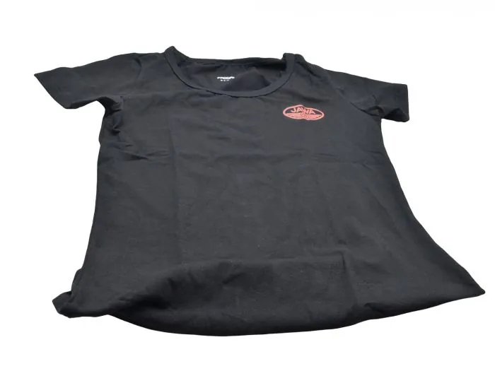 Damen T-Shirt JAWA schwarz, Logo rot