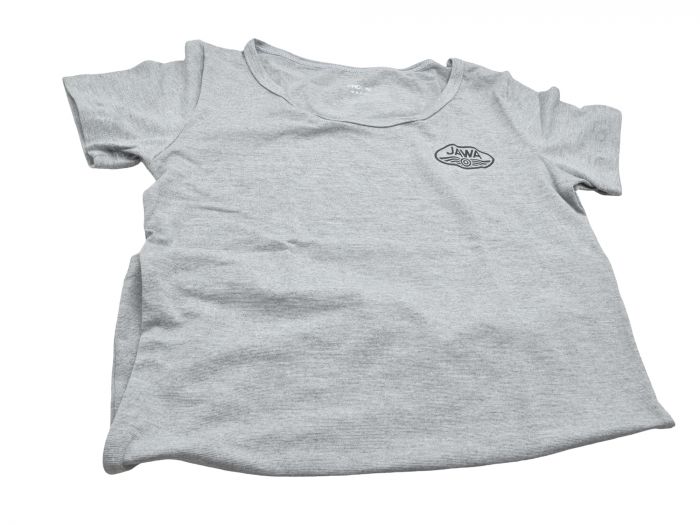 Damen T-Shirt JAWA grau, Logo schwarz