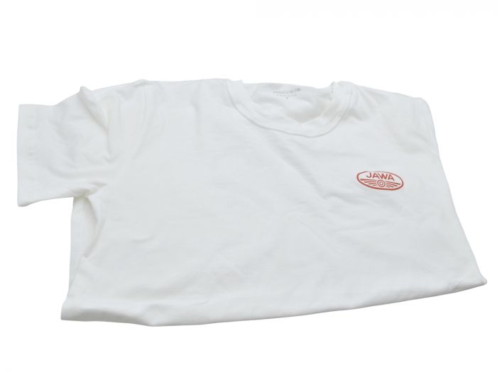 T-Shirt JAWA weiss, Logo rot