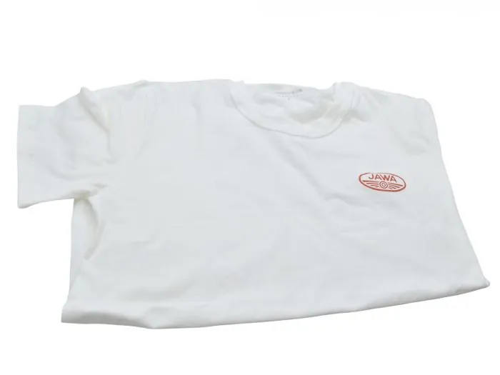 T-Shirt JAWA weiss, Logo rot