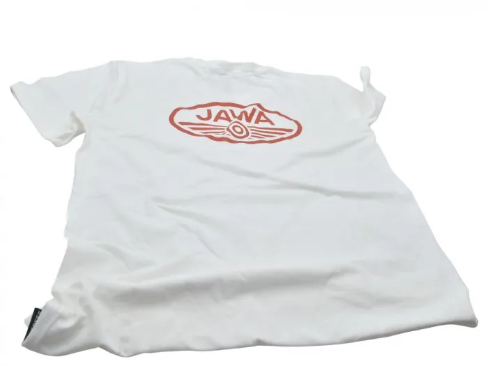 T-Shirt JAWA weiss, Logo rot