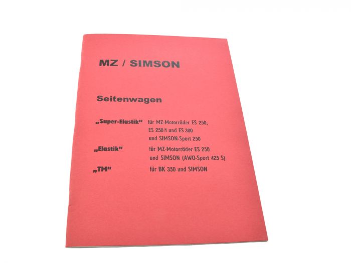 Ersatzteilliste Seitenwagen Elastik, Super-Elastik, Stoye TM