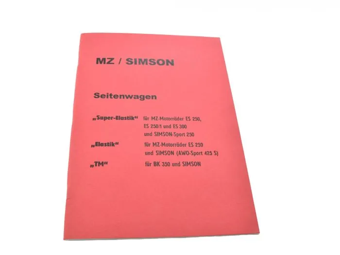 Ersatzteilliste Seitenwagen Elastik, Super-Elastik, Stoye TM