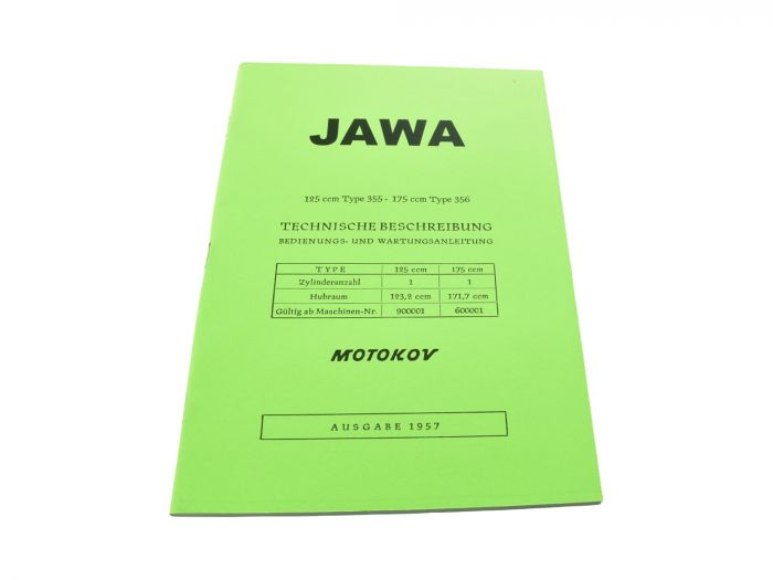 Technische Beschreibung, Bedienungs- und Wartungsanleitung Jawa 125 175 ccm Typ 355 356