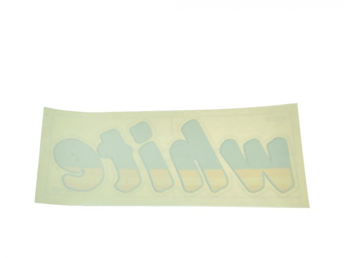 Aufkleber WHITE Seitendeckel Jawa 640 blau-orange-weiss