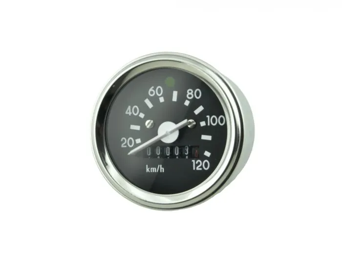 Tachometer CHROM 120 km/h für Simson S51 S70 60mm MIT Blinkkontrolle
