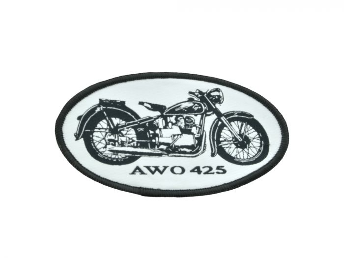 Aufnäher Patch „AWO-T 425“ Schwarz-Weiß Oval 115 x 70 mm