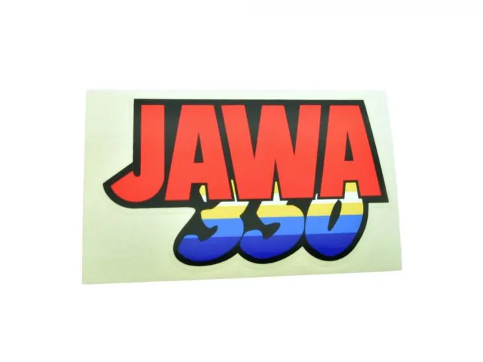 Aufkleber JAWA 350 mit rotem JAWA-Schriftzug Gelb, Blau, Weiß für JAWA 350 Typ 640
