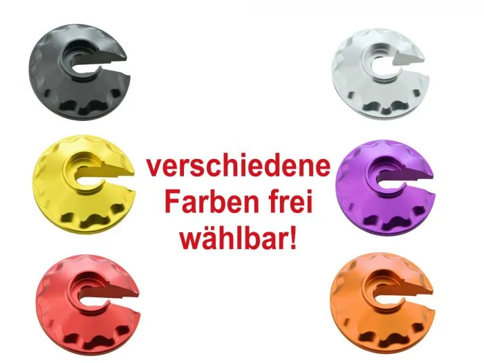Steckscheibe Federbein "SPORT Optik" CNC Aluminium versch. Farben S50 S51 ETZ125 150 250 251