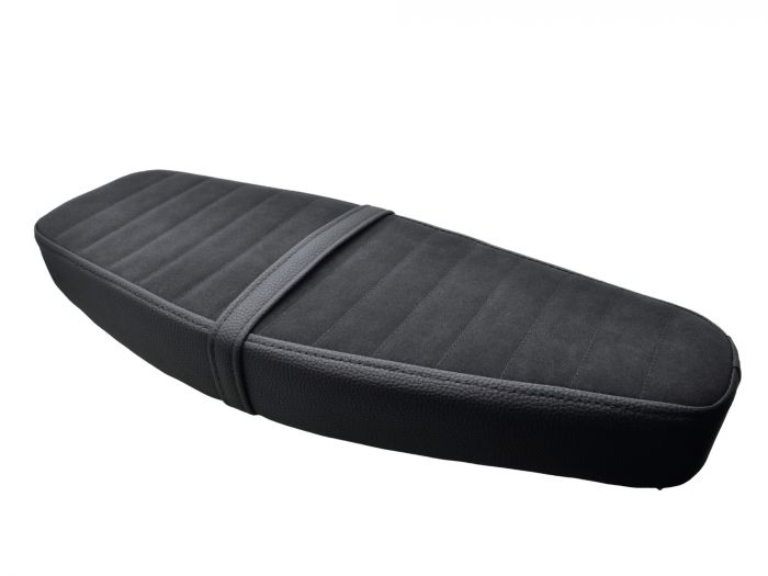 Tuning Sitzbank „Street Line“ – Alcantara schwarz gestreift für Simson S50 S51 S70