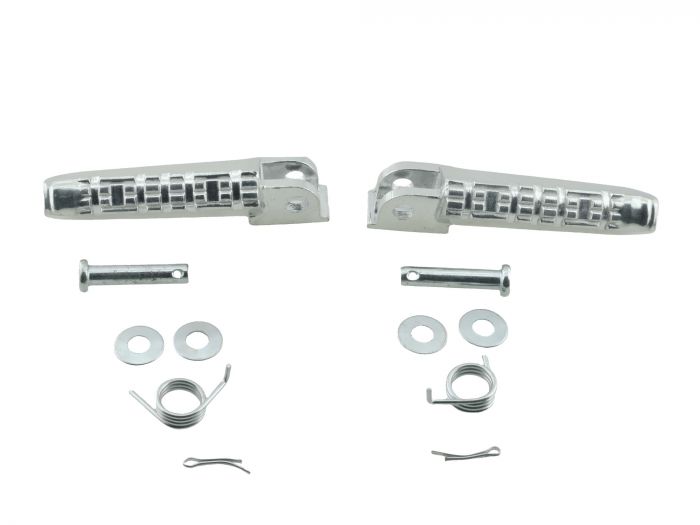 Aluminium-Fußrasten Set 12-teilig klappbar silber für Simson S50 S51 S70 S53 S83