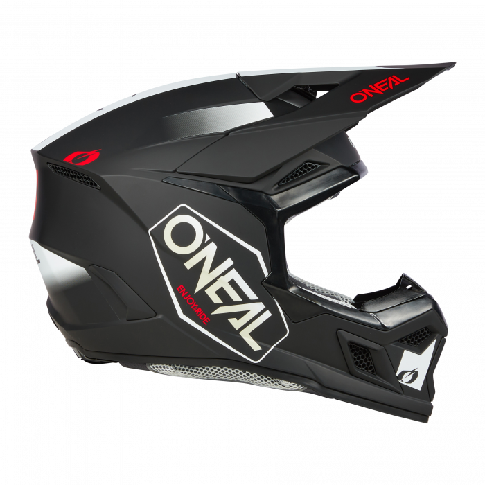 Crosshelm O`NEAL 3SRS HEXX schwarz weiß rot