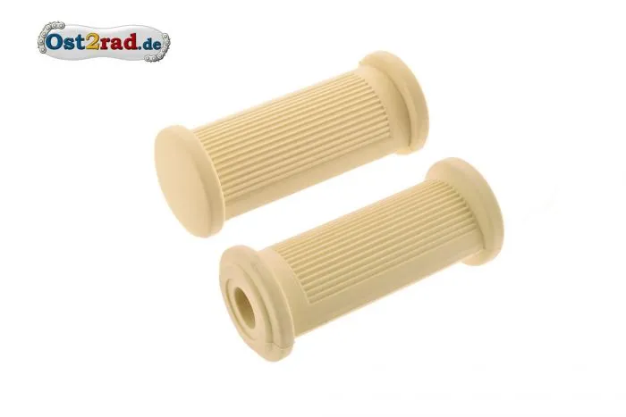 2x BEIGE Fußrastengummi oval für Simson AWO 425 längsgerippt