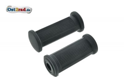 2X Fußrastengummis schwarz, oval für Simson AWO 425 längsgerippt