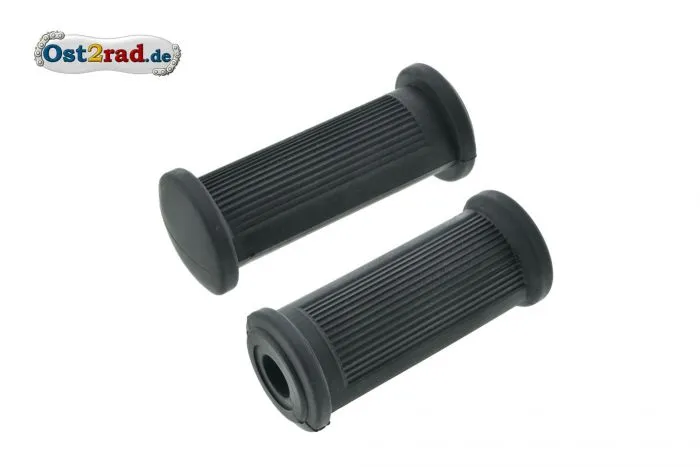 2X Fußrastengummis schwarz, oval für Simson AWO 425 längsgerippt