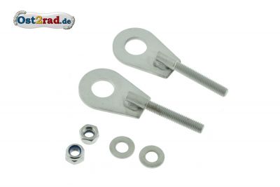 2x RACING Edelstahl - Kettenspanner Set für Simson