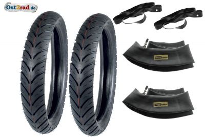 2x SET Niederquerschnitt Reifen für Simson S50 S51 Pneu Rubber 2,75-16 150km/h reinforced