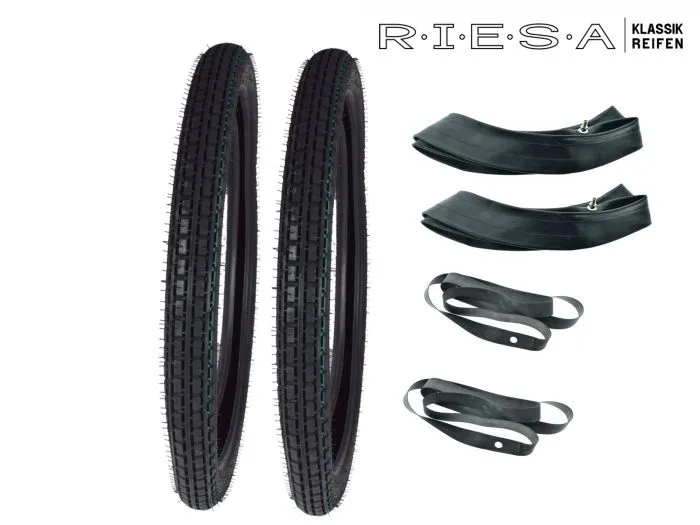 2xSET 2,25-19 RIESA SR2 Reifen für Simson, Klassik Reinf. Oldtimer E-Zulassung