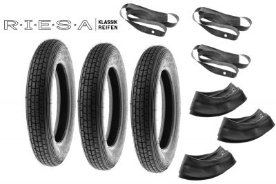 3X SET Reifen für IWL Roller 3.50x12 Riesa Klassik Straßenprofil mit RESERVERAD