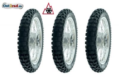 3x Winter Duo Komplettrad für Simson Alu-Edelstahl Schneeflockensymbol