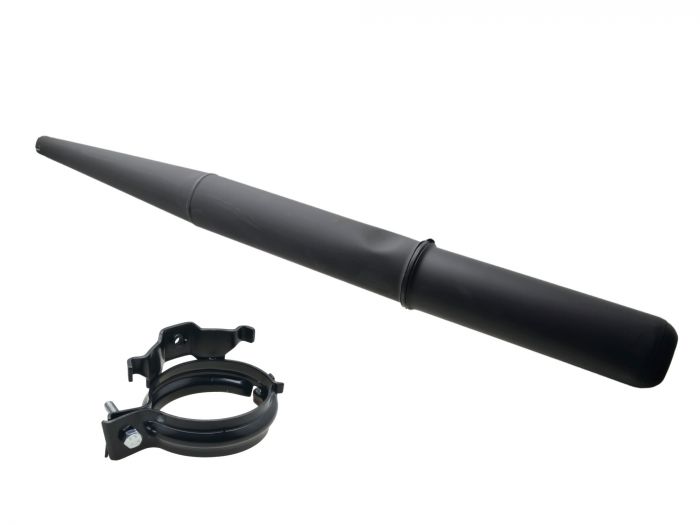 Auspuff SCHWARZ für Simson S51E S70E Enduro inkl. Halteschelle und Gegenkonus - Standard