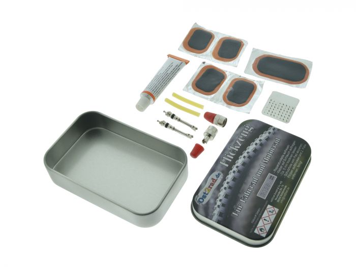 Flickzeug Set für Luftschlauch, Fahrrad, Moped, Motorrad universal mit Ventile