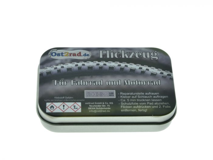 Preview: Flickzeug Set für Luftschlauch, Fahrrad, Moped, Motorrad universal mit Ventile