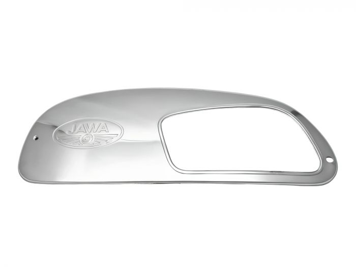 Tankblende chrom links JAWA 634 gross