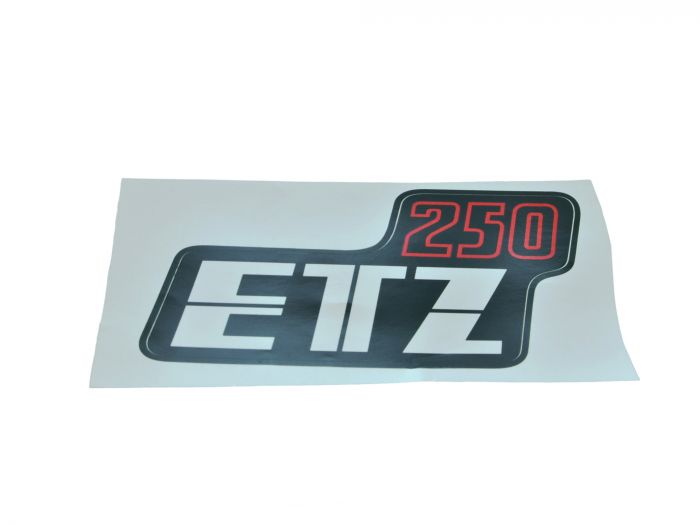 Aufkleber für Seitendeckel MZ ETZ250 schwarz/rot