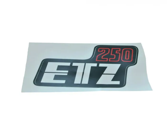 Aufkleber für Seitendeckel MZ ETZ250 schwarz/rot