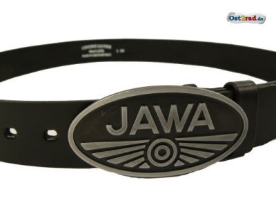 Ceinture en cuir noir 110cm logo JAWA