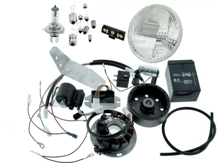 Vape 3 Zündung 12V mit Reflektor H4 für Simson KR51/2 Schwalbe Umrüstsatz