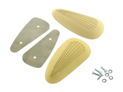 SET Kniekissen und Halteblech Tank SIMSON AWO -S 425 BEIGE m. Befestigungsmaterial