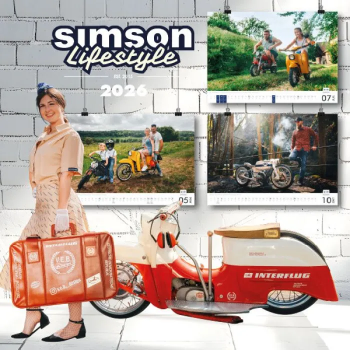 Simson Lifestyle-​Kalender 2026 – Kultklassiker und ihre kreativen Macher im Rampenlicht