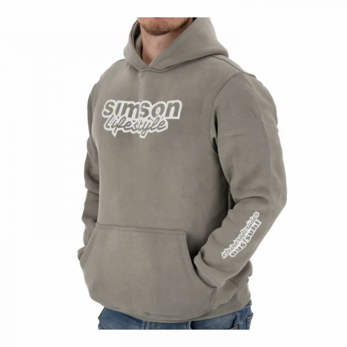 Hoodie Pullover Simson Lifestyle oversized grau stonewashed