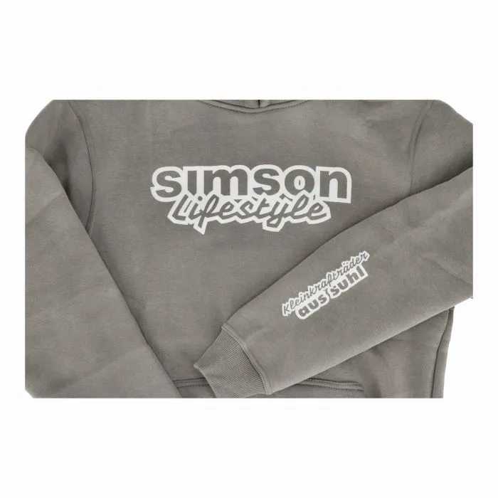 Hoodie Pullover Simson Lifestyle oversized grau stonewashed