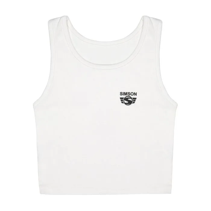 Damen-Cropped-Top WEISS SIMSON Logo