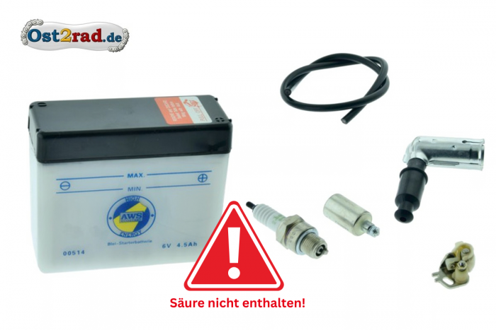 Komplettset Batterie 6V 4,5A für Simson Schwalbe (Preis zuzügl. Batteriepfand 7,50 €)