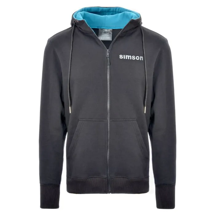 Sweatjacke schwarz-blau SIMSON Schriftzug