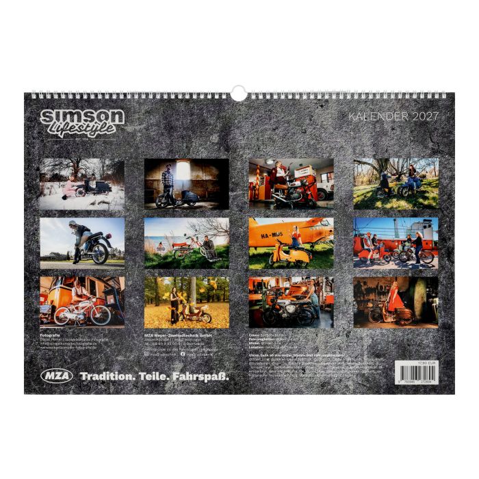 Simson Lifestyle-​​Kalender 2027 – Kultklassiker und ihre kreativen Macher im Rampenlicht