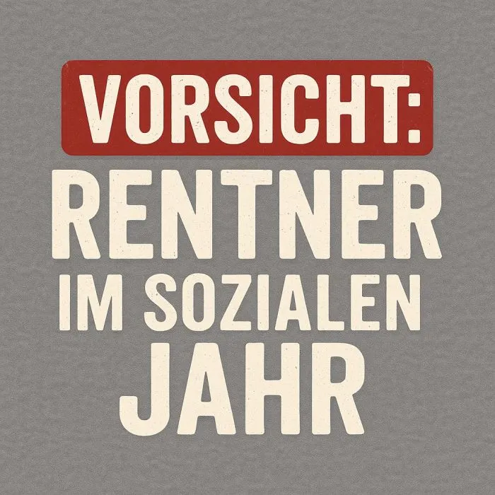 T-​Shirt Vorsicht Rentner im sozialen Jahr grau