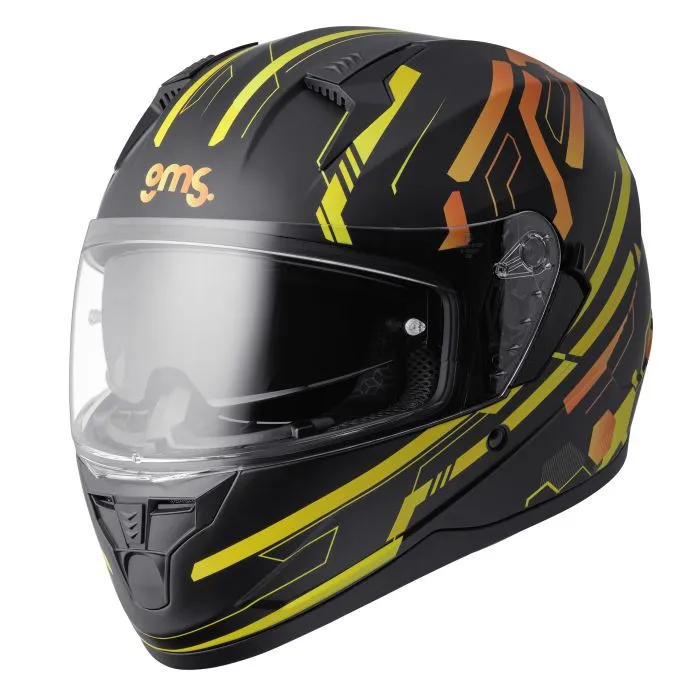 Integralhelm Hexago Graphic gms matt-​gelb-orange