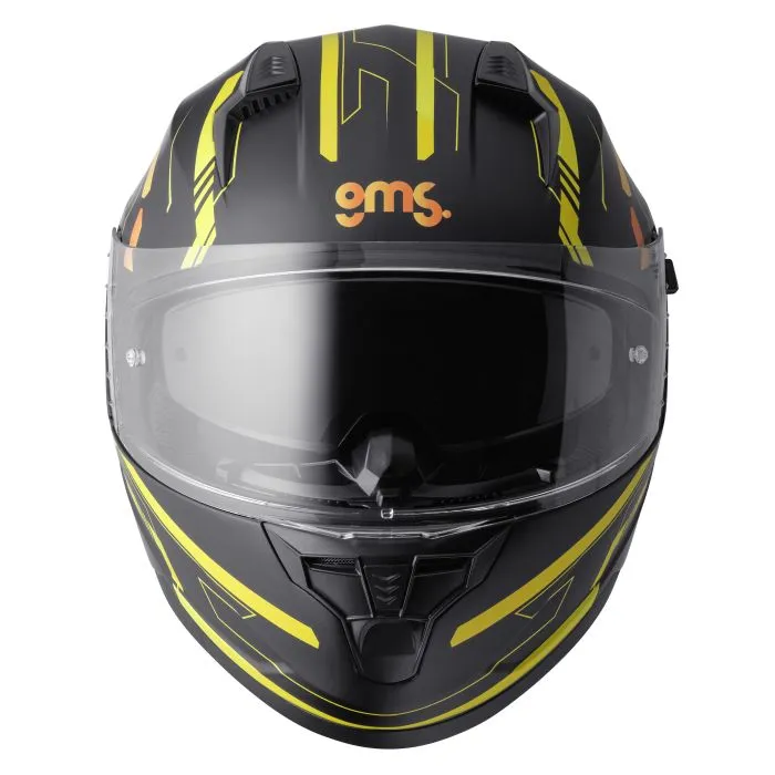 Integralhelm Hexago Graphic gms matt-​gelb-orange