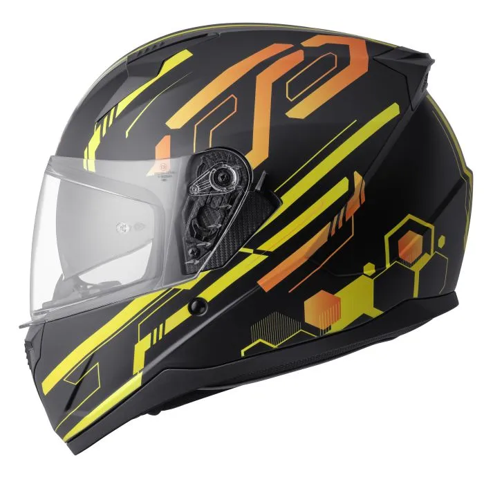 Integralhelm Hexago Graphic gms matt-​gelb-orange