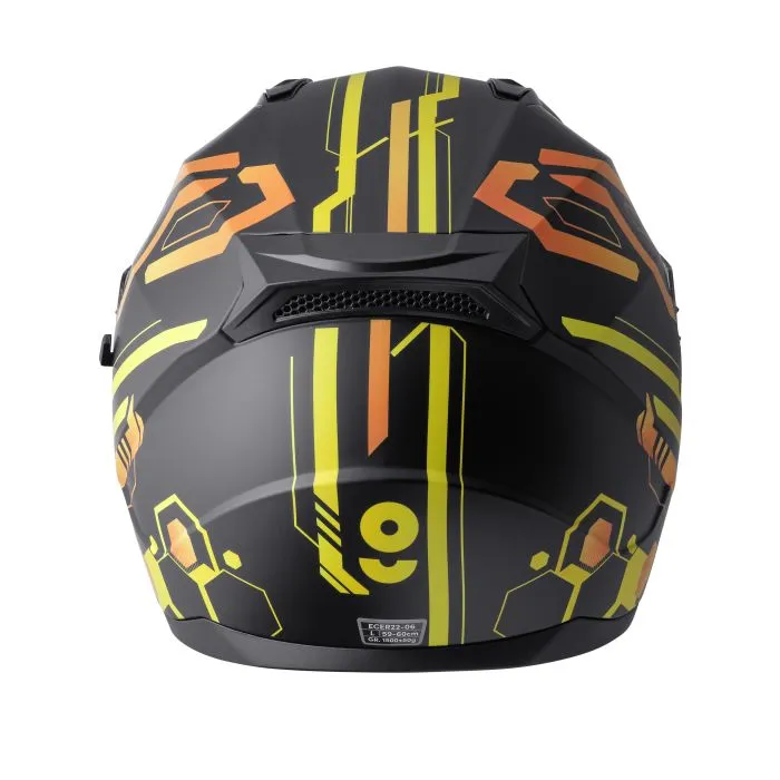Integralhelm Hexago Graphic gms matt-​gelb-orange