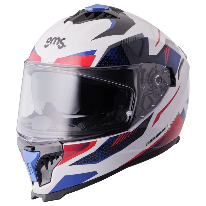 Integralhelm Gelero gms weiss-rot-blau