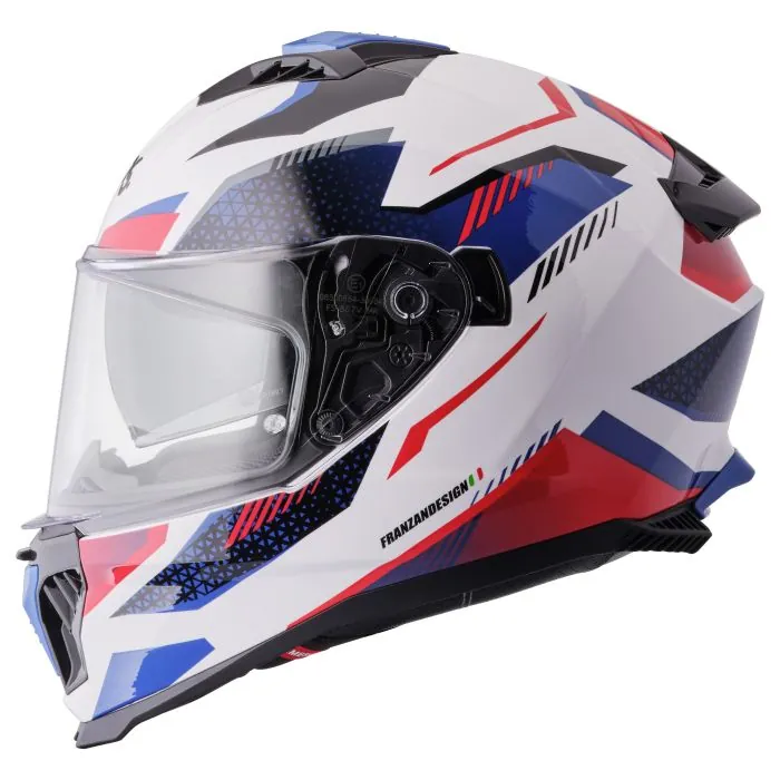 Integralhelm Gelero gms weiss-rot-blau